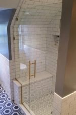 Custom frameless glass shower door