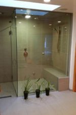large Custom Shower Door by Bryn Mawr Glass